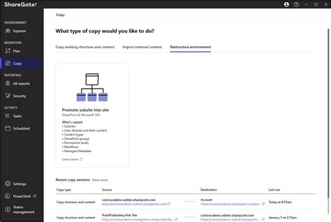 copy site sharegate
